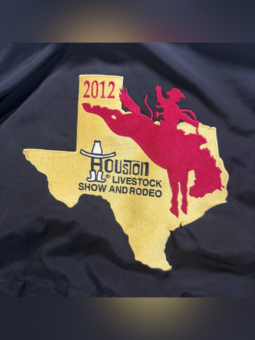 2012 Houston Livestock Show Rodeo Jacket Mens M Embroidered Texas Cowboy Black